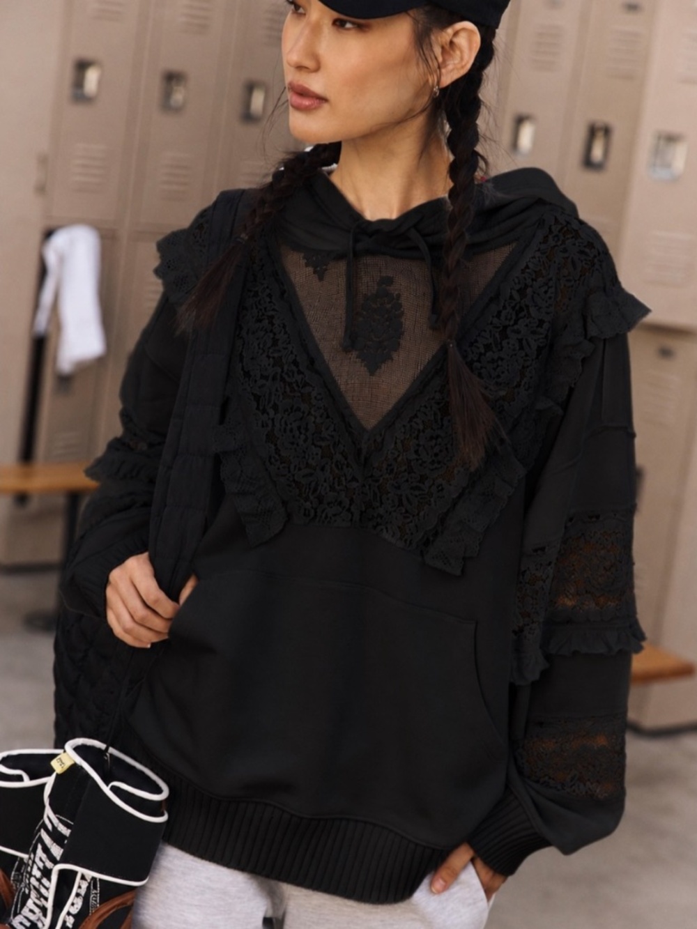 Free People Movement Studio Tunic Hoodie Black S NWT